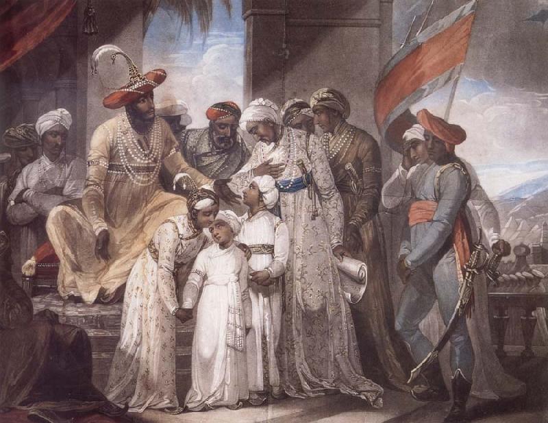 Henry Singleton The Sons of Tipu Sultan Leaving their Father oil painting picture